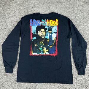 Boyz N The Hood Shirt Mens Medium Black Blue Long Sleeve Hip Hop Retro Movie